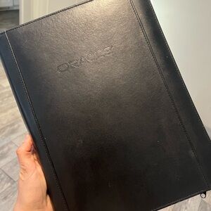 Oracle Black Leather Portfolio  organizer